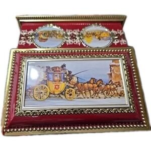 Vtg Klann Candy Biscuit Metal Tin Hinged Lid Western Germany Floral Decor